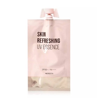 Merrezca Skin Refreshing UV Essence SPF50 +/PA++++ 5ml. เมอร์เรซกา เอสเซนส์ ครีมกันแดดเนื้อน้ำ(ราคาต่อ/1ซอง)