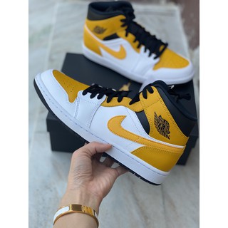 พร้อมส่ง Nike air Jordan mid yellow ของแท้100%