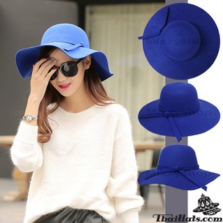 หมวกทรง Floppy Hat ปีกกว้าง ผ้ากำมะหยี่ รุ่น ปีกกว้าง กำมะหยี่อัดขอบ รุ่น F5Ah18-0043 แบรนด์ iDenGo