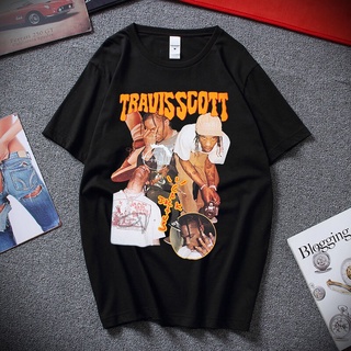 ราคาต่ำสุด!!【Street Fashions】gildan เสื้อยืดลําลอง ผ้าฝ้าย 100% แขนสั้น พิมพ์ลาย Travis Scott ทรงหลวม โอเวอร์ไซซ์ สไตล์ฮ