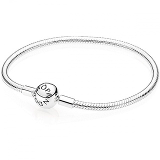 [พร้อมส่ง] สร้อยข้อมือแพนโดร่า รุ่นสมูธ หัวล็อก signature size 17 PANDORA Smooth Silver Clasp Bracelet