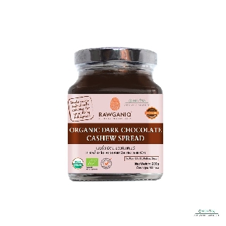 Rawganiq เนยเม็ดมะม่วงหิมพานต์ ดาร์คช็อคโกแลต 200g ออร์แกนิค หวานน้อย Organic Dark Chocolate Cashew Spread Gluten