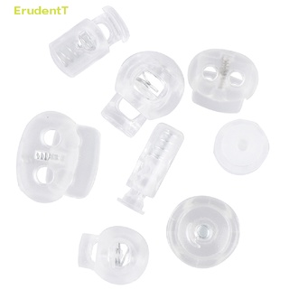 [ErudentT] 10 ชิ้น ตัวล็อคสายไฟ พลาสติก ตัวล็อกปลายสาย หัวเข็มขัด DIY เชือกผูกรองเท้า กระเป๋า อุปกรณ์เสริม [ใหม่]