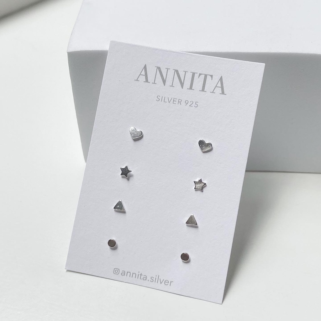 annita.silver - mini stud earring / ต่างหูจิ๋ว ตัวเรือนเงินแท้925 เหมาะกับคนแพ้ง่าย