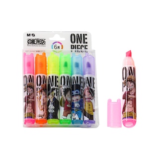 [ของแท้!!] ปากกาไฮไลท์ Mini 6 สี ลาย One Piece ลิขสิทธิ์แท้ M&amp;G