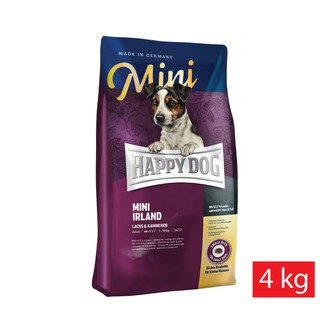 Happy Dog Mini Irland For Adult Dog [4kg] อาหารสุนัข ผสมเนื้อปลาแซลมอน เนื้อกระต่ายป่า สูตรสุนัขโต น้ำหนัก 1-10 กก.