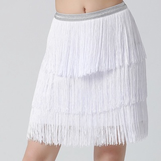 Qsuccua ใหม่ กระโปรงเต้นรําละติน แต่งระบาย เครื่องแต่งกายบนเ…