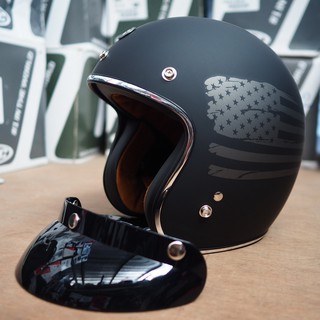 TORC HELMETS T-50 RETRO MATTE BLACK FLAG