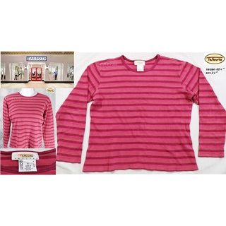 Talbots เสื้อครอป - สีแดงลาย ไซส์ 40+" (สภาพสวยเหมือนใหม่)