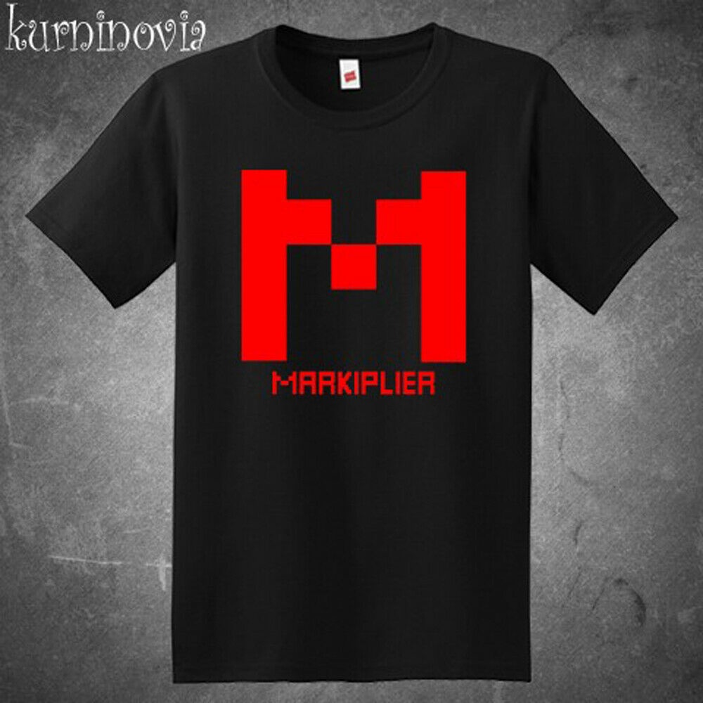 Markiplier เสื้อยืดสีดําผู้ชาย Vlogger สีแดงที่มีชื่อเสียง