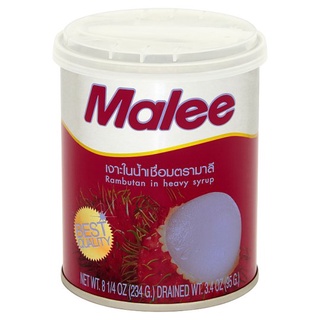 ✨ฮิตสุด✨ มาลี เงาะในน้ำเชื่อม 234กรัม Malee Rambutan in Heavy Syrup 234g