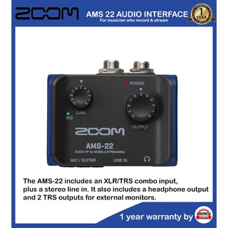 ออดิโออินเตอร์เฟส ZOOM AMS22 2-in/2-out USB-C Audio Interface ***รับประกัน 1 ปี***