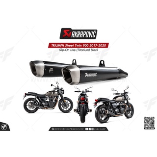 ท่อแต่ง Akrapovic Exhaust Slip-On Line (Titanium) Black TRIUMPH Street Twin 900 2017-2020