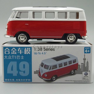 พร้อมส่ง โมเดลรถบัส Volkswagen T1 1:38 Diecast ของเล่นสําหรับเด็ก