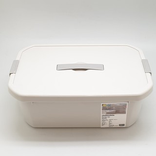 GhouseOnline GOME กล่องเก็บของพลาสติกมีฝาปิด ขนาด 18x28x11ซม. SGY043 สีเทา