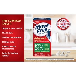 Move Free Advanced Plus MSM Glucosamine มูฟฟรี กลูโคซามีน ลดอาการปวดเข่า movefree อาหารเสริมบำรุงเข่า ข้อกระดูก ข้อต่อ
