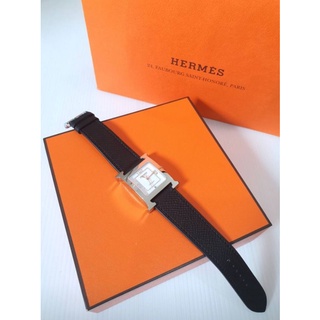 New Hermes Watch MM 26×26 Black epsom