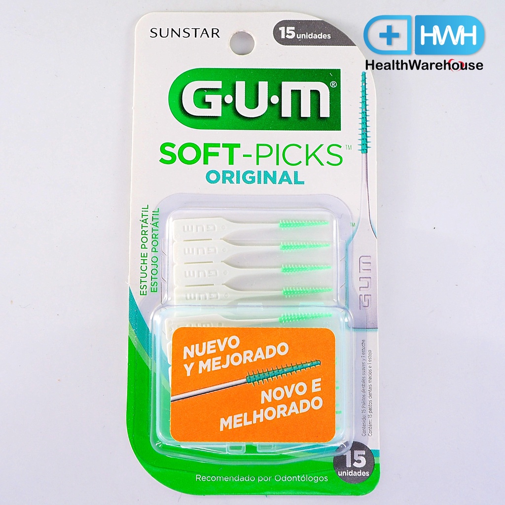 Sunstar GUM 632 Soft-Picks Original 15 ชิ้น Soft Picks แปรงซอกฟัน