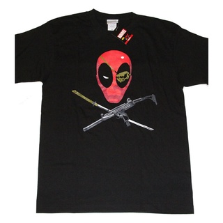 ผ้าฝ้ายคอกลมเสื้อยืดโอเวอร์ไซส์เสื้อยืดแขนสั้น พิมพ์ลาย Marvel Deadpool X Japan Planet สไตล์วินเทจS-4XLfrom S-4XL