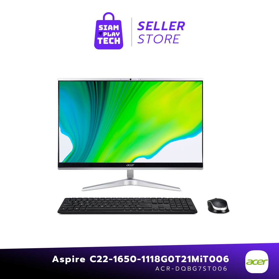 Acer All-In-One (ออลอินวัน)  Aspire C22-1650/T006 i3-1115G4 8G 512G UMA W11 คอมพิวเตอร์ออลอินวันแบบตั้งโต๊ะ
