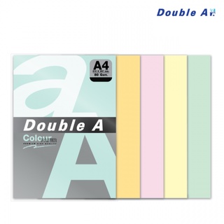 Double A กระดาษสี 80 แกรม คละสีอ่อน Rainbow