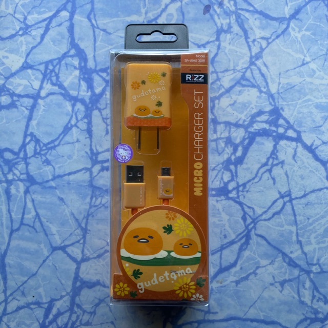 Rizz(ริซ) GUDETAMA Charger Set ชุดชาร์จลายไข่ขี้เกียจ [ลิขสิทธิ์แท้ Sanrio]