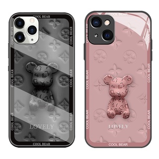 เคสโทรศัพท์มือถือแบบแก้ว ลายหมี Kaws น่ารัก แฟชั่น สําหรับ Samsung S20 FE S10 S8 S9 S21 Plus Ultra note 20 Ultra 10 Lite 8 9 pro