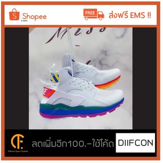 รองเท้าผ้าใบรุ่น Nike Air Huarache Custom Rainbow