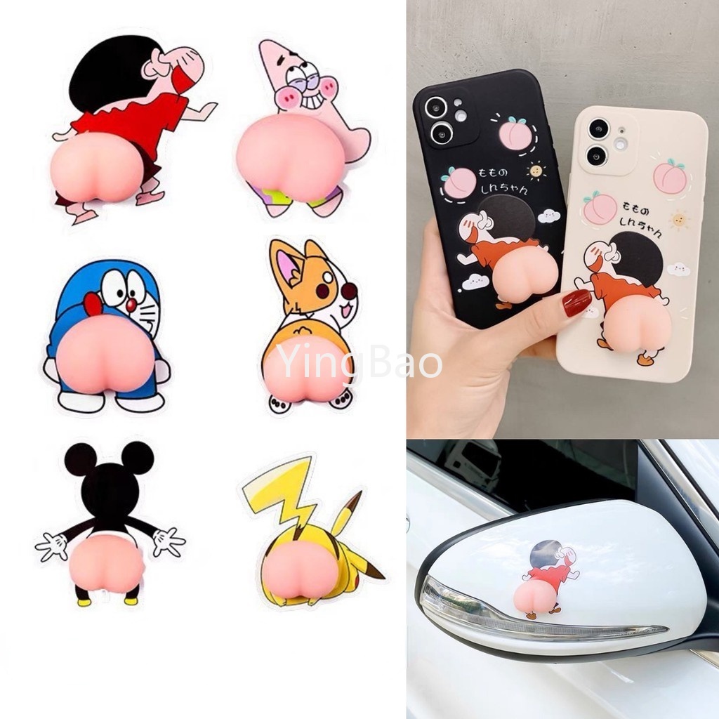 【มาแรง ใหม่! สติกเกอร์ ลายการ์ตูนน่ารัก กันน้ํา กันรอยขีดข่วน สําหรับติดตกแต่งรถยนต์ รถจักรยานยนต์