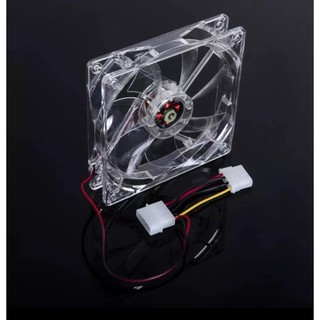 LED Light PC Computer CPU Cooling Cooler Case Fan 4Pin DC 12V 120mm P0.33 (สีใส)