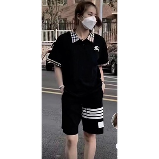 เสื้อคอปกโปโลผ้ายืดนุ่มงานไฮเอ็น ปักโลโก้ แต่งคอปก+ขอบแขนผ้าเชิ๊ตพิมพ์ลาย