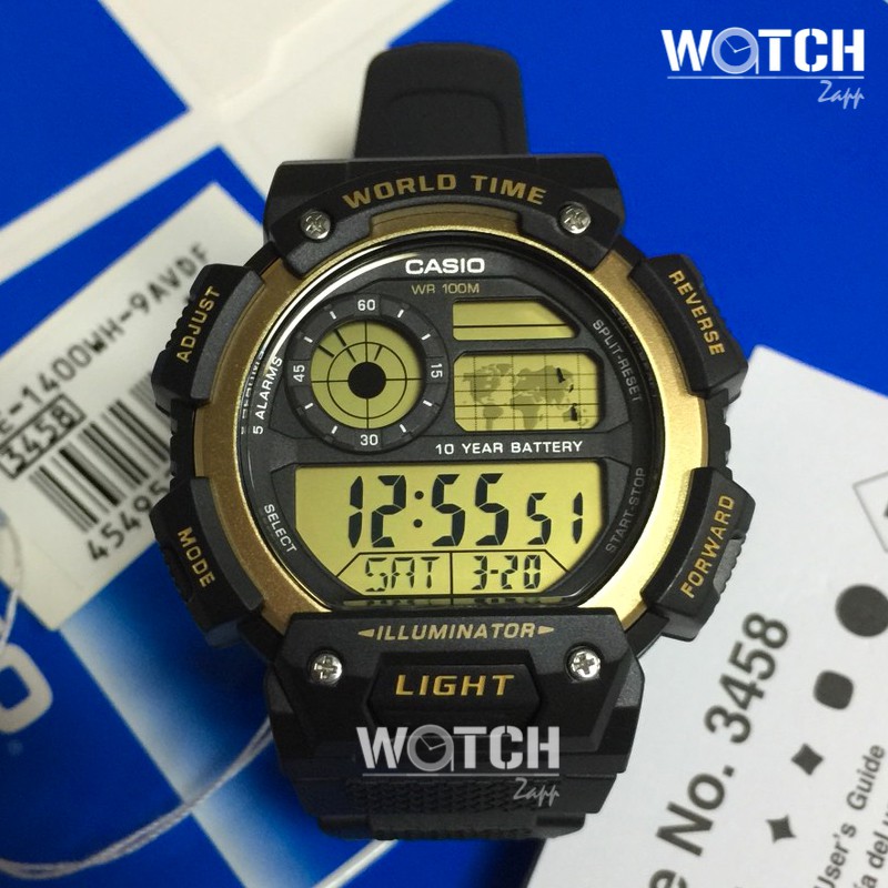Casio Standard นาฬิกาข้อมือผู้ชาย สายเรซิ่น AE-1400WH-9A