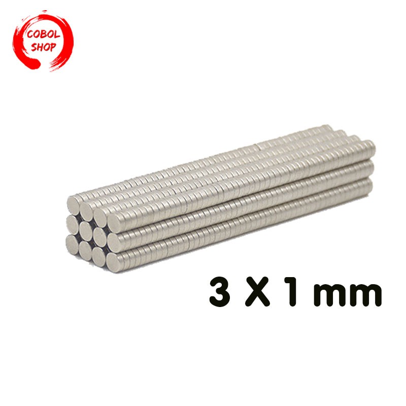 COBOL (10 ชิ้น) แม่เหล็ก Neodymium ทรงกระบอกขนาด 3*1 mm มีหลายความหนาแรงดูดสูง แม่เหล็กทดลองวิทยาศาสตร์ อุปกรณ์สำหรับงาน