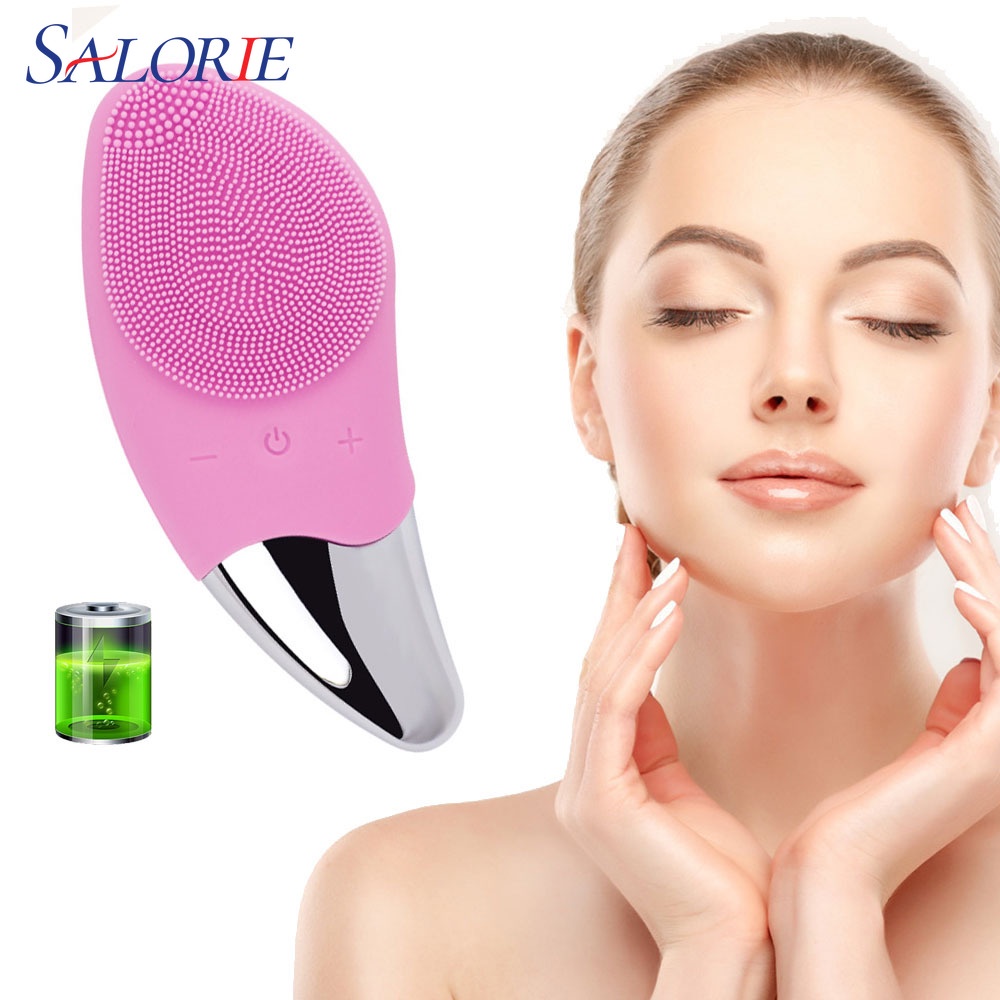 Salorie อุปกรณ์เครื่องมือซิลิโคนไฟฟ้าสําหรับใช้ในการนวดทําความสะอาดผิวหน้า D00023