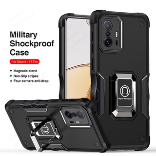 For Xiaomi 11T Pro Case Heavy Duty Shockproof Coque Xiaomi Mi 11TPro Mi11T 11 T T11 5G Car Magnetic Holder Stand Armor Hard Cover