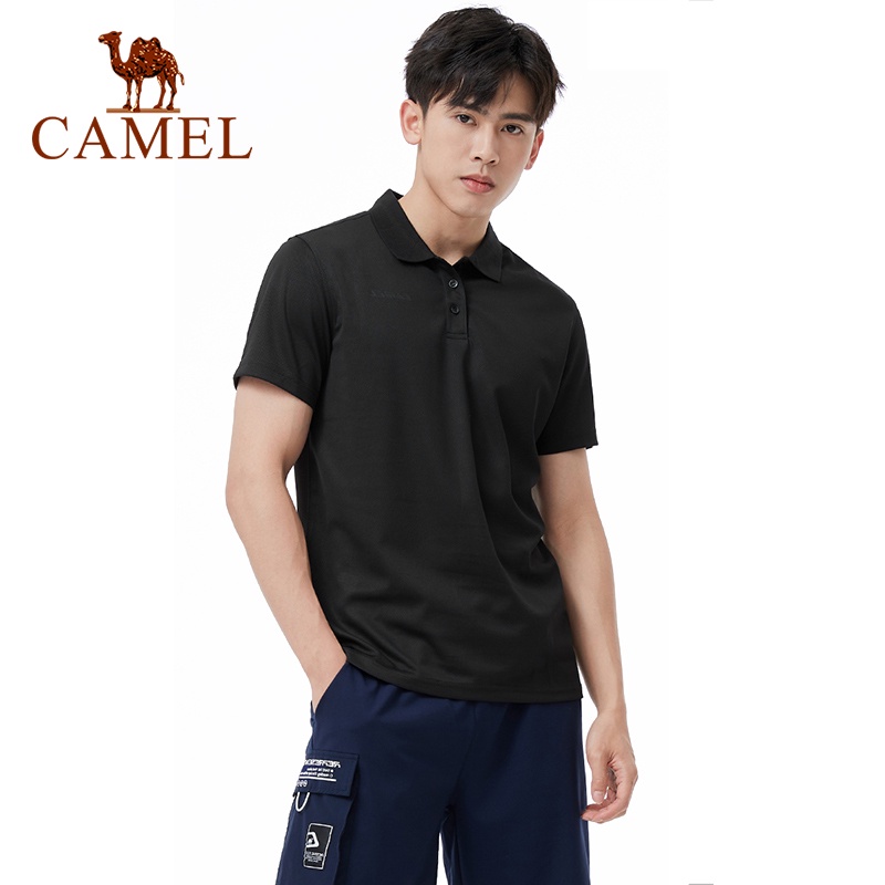 CAMEL เสื้อโปโล แขนสั้น สีพื้น สําหรับผู้ชาย