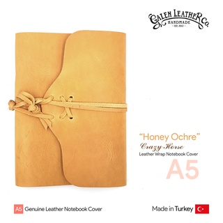 Galen Leather "Honey Ochre" A5 Wrap Notebook Cover - ปกสมุดโน๊ตหนังแท้