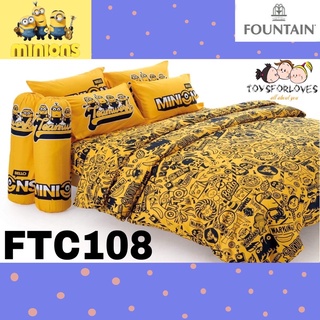 🟡Fountain🟡 ลิขสิทธิ์แท้ ผ้าปู + ผ้านวม FTC108 มินเนี่ยน Minions ลายการ์ตูน Bed Set FTC ชุดเครื่องนอน ผ้าปูที่นอน