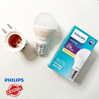 Lampu Tidur Philips Led Warm White Fitting Colok On Off Kuning 3 Watt Premium