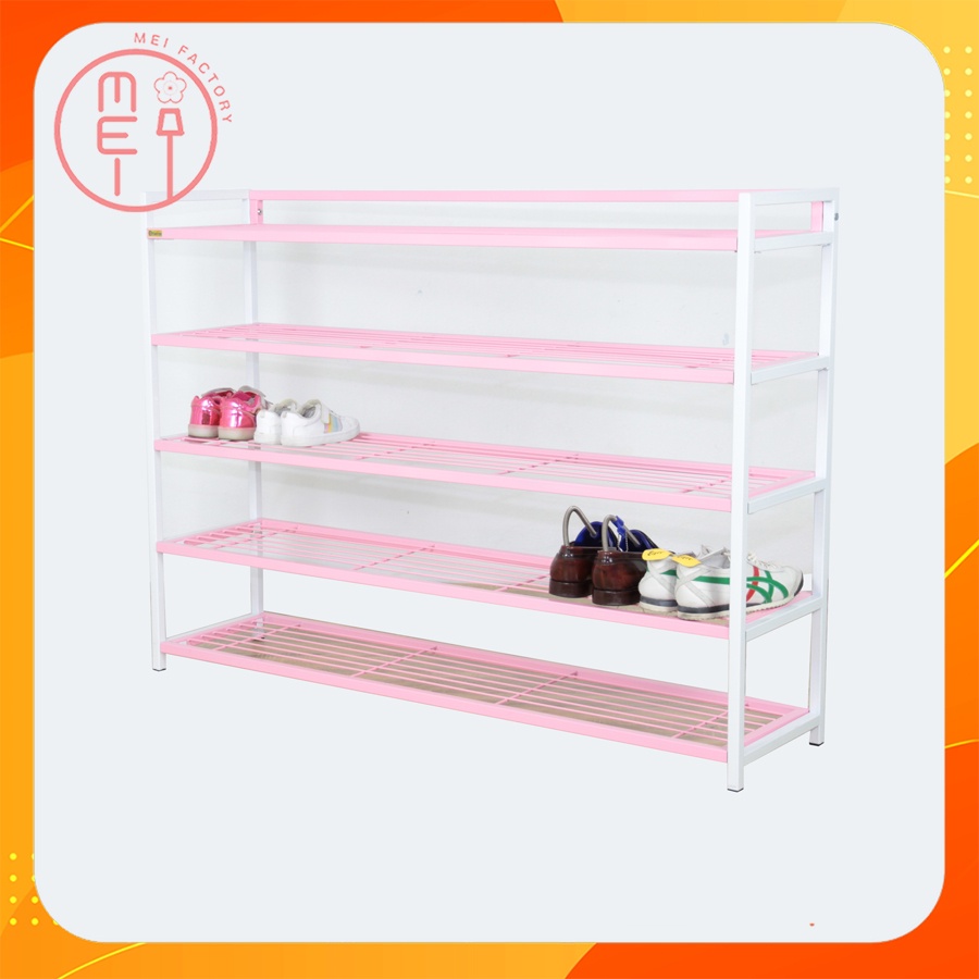 ชั้นวางรองเท้าเหล็ก อเนกประสงค์  วางสินค้า ชั้นวางรองเท้าคอสโม่ เหล็กหนา 5 ชั้น (3 สี ฟ้า เขียว ชมพู) - รูปที่ 3