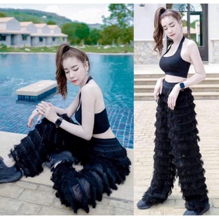 ชุดไปทะเลเซต2ชิ้นเสื้อกล้าม+กางเกงขายาว