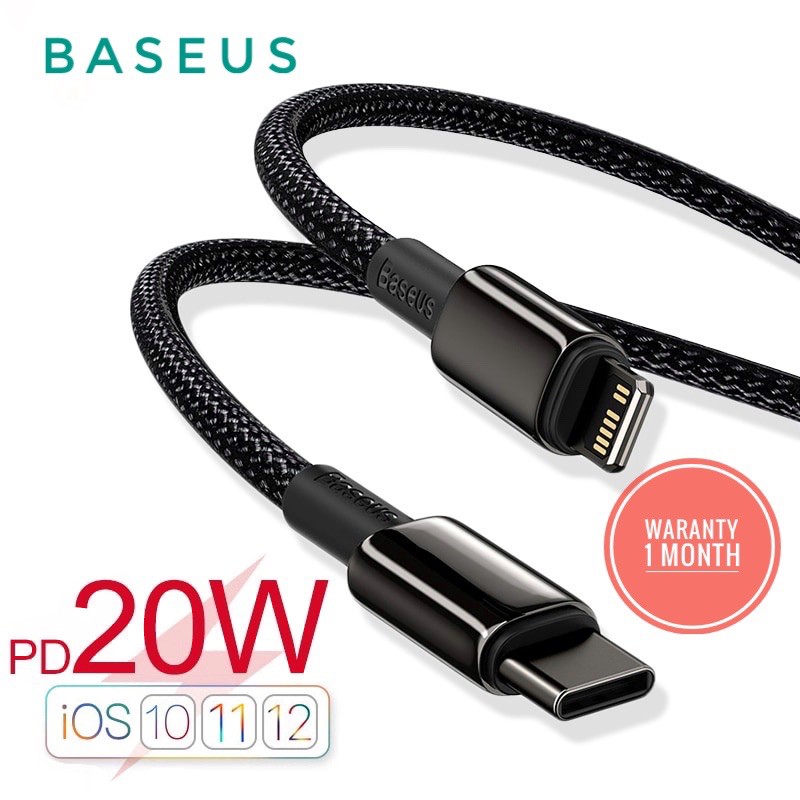 Baseus สายชาร์จ Usb C สำหรับ lphone11,8,Xr Pd 20W /18W