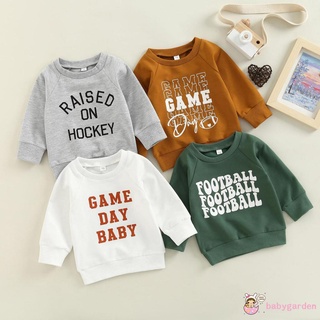 Babygarden-0-3years เสื้อกันหนาวแขนยาวลําลอง คอกลม พิมพ์ลายตัวอักษร สําหรับเด็กผู้ชาย