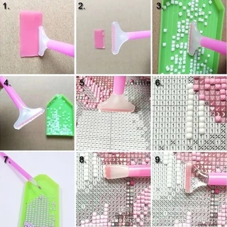 (พร้อมส่ง) ชุดเครื่องมือสำหรับครอสติชคริสตัล สำหรับภาพติดเพชร ภาพวาดเพชร Diamond Painting 5D DIY