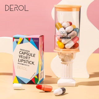 Derol เครื่องสำอาง ลิปสติก เนื้อแมตต์ กำมะหยี่ 16 สี / กล่อง