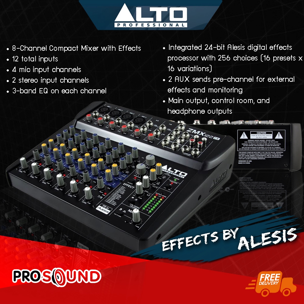 มิกเซอร์ MIXER ALTO ZMX122FX เสียงดี เอฟเฟคเสียงร้องสุดยอด ราคา ถูก
