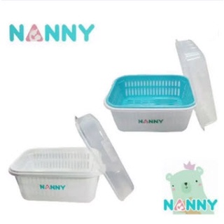 Nanny ที่คว่ำขวดนมแบบมีฝาปิด มีตะแกรงรองน้ำ ไซส์ใหญ่ ขนาด 30x23x24ซม รวมฝา