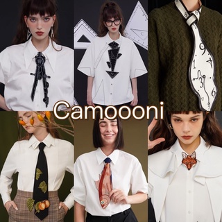 Camoooni Embroided Tie เนคไทงานปัก คุณภาพ ดีไซน์เก๋ สุนัขจิ้งจอก ปลา นาฬิกา ดาลี กรรไกร เนคไท necktie tie