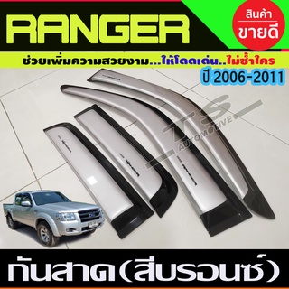 กันสาดข้างประตู สีบรอนซ์ รุ่น4ประตู Ford Ranger 2006 - 2011 ใส่ร่วมกันได้ทุกปีที่ระบุ