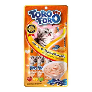 Toro Toro ขนมแมวเลียรสไก่และปลาโออบแห้ง 15กรัม